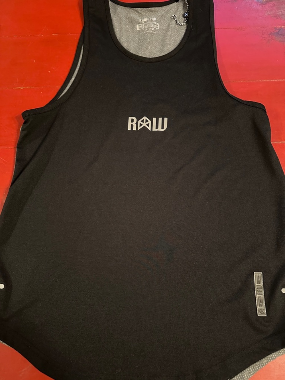 RAW Black Performance Tank Top for Men
